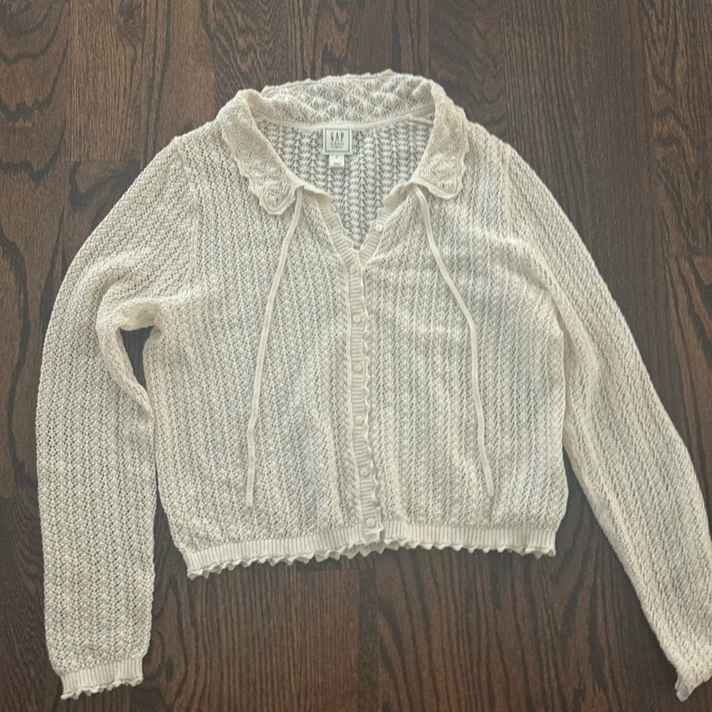 Cream Women's Cardigan Sweater - Picture 3 of 4